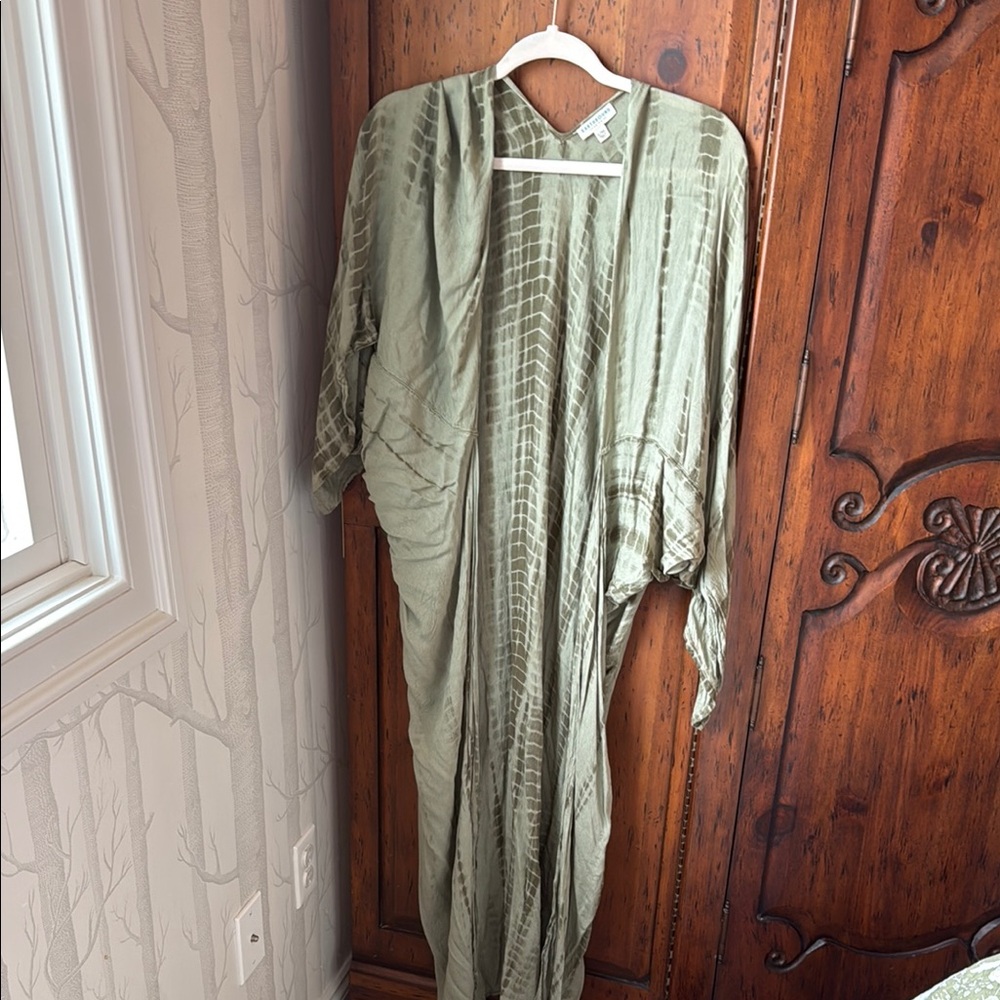 Olive Green Tie-Dye Kimono